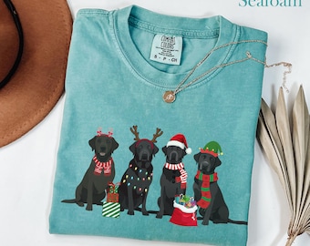 Kerst zwart lab shirt x-mas labrador retriever T-shirt kerst vakantie hond T-shirt zwarte labrador moeder tee lab mama cadeau voor lab eigenaar shirt