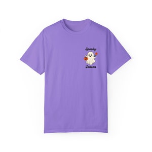 Spooky Ghost Shirt Comfort Colors Cute Ghost T Shirt Halloween Ghost Tee for Fall Graphic Tee Retro Halloween Shirt Spooky Season Fall Gift Violet