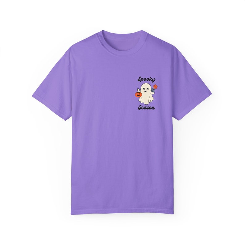 Spooky Ghost Shirt Comfort Colors Cute Ghost T Shirt Halloween Ghost Tee for Fall Graphic Tee Retro Halloween Shirt Spooky Season Fall Gift Violet