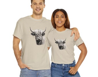 Highland Cow Short Sleeve Shirt Scottish Cow T shirt Cow T-Shirt Gift For Cow Lovers Tee Shirt Country Shirt Western Shirt Moo Cow Tee Shirt