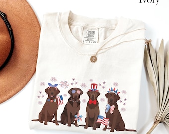 USA Chocolate Lab Shirt Labrador Retriever Fourth of July Tshirt Dog 4th of July T Shirt Lab Mom Tee Brown Lab Retriever Mama Gift Patriotic