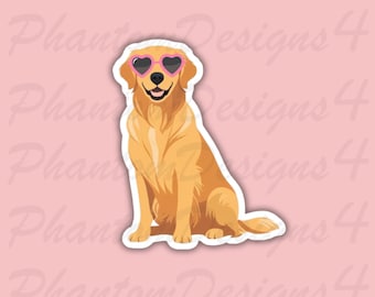 Cute Golden Retriever Sticker Golden Retriever Decal Funny Dog Waterproof Vinyl Sticker Dog Lover Gift Golden Mom Gift for Retriever Owner