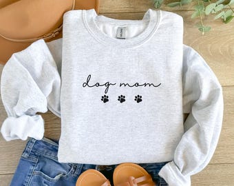 Cute Dog Mom Sweatshirt Cute Gift for Dog Mama Gift for Dog Owner Sweater Animal Lover Crewneck I Love Dog Shirt Women Dog Lover Sweatshirt
