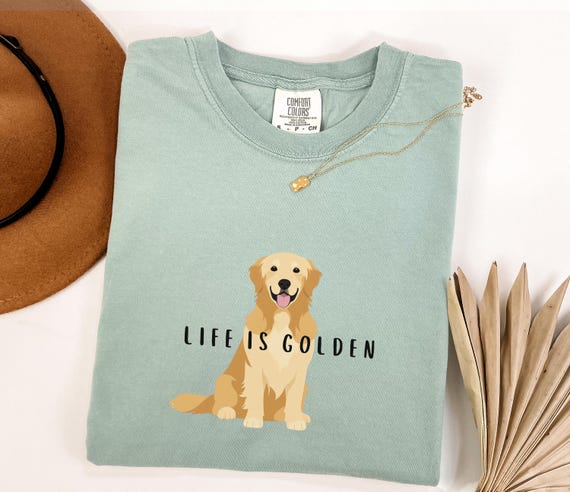 Cute Golden Retriever Shirt Golden Retriever Gift for Golden Mom Tee Life is Golden T Shirt Golden Retriever Mom Tshirt Golden Dog Lover Tee