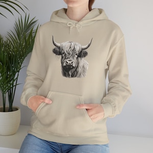 Unisex Highland Cow Sweatshirt Scottish Cow Hoodie Cow Sweat Shirt Gift For Cow Lovers Pull Over Country Sweat-Shirt Western Hoodie Moo Cow!