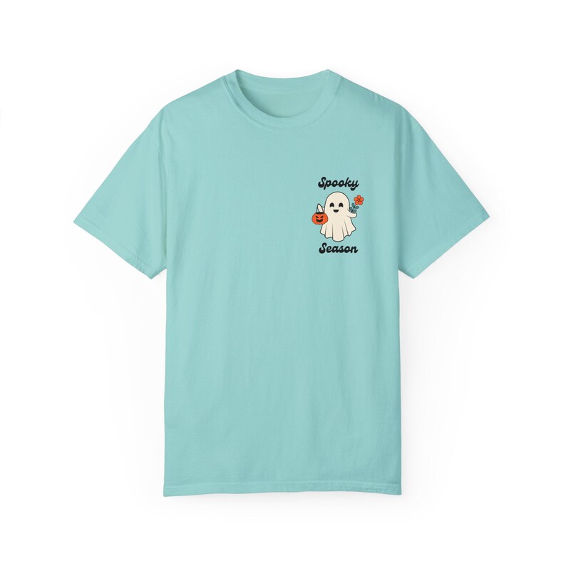 Spooky Ghost Shirt Comfort Colors Cute Ghost T Shirt Halloween Ghost Tee for Fall Graphic Tee Retro Halloween Shirt Spooky Season Fall Gift Chalky Mint