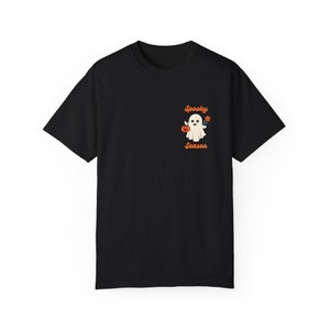 Spooky Ghost Shirt Comfort Colors Cute Ghost T Shirt Halloween Ghost Tee for Fall Graphic Tee Retro Halloween Shirt Spooky Season Fall Gift Black