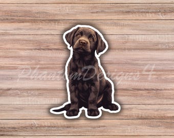 Cute Chocolate Lab Puppy Sticker Labrador Retriever Sticker Dog Waterproof Vinyl Sticker Dog Lover Gift Chocolate Lab Gift for Lab Owner Dog