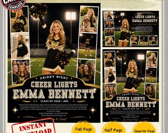 Senior Yearbook Ad Template, Cheer Yearbook Ad Template, Senior Tribute Canva Template, Editable Graduation Ad, Digital Download