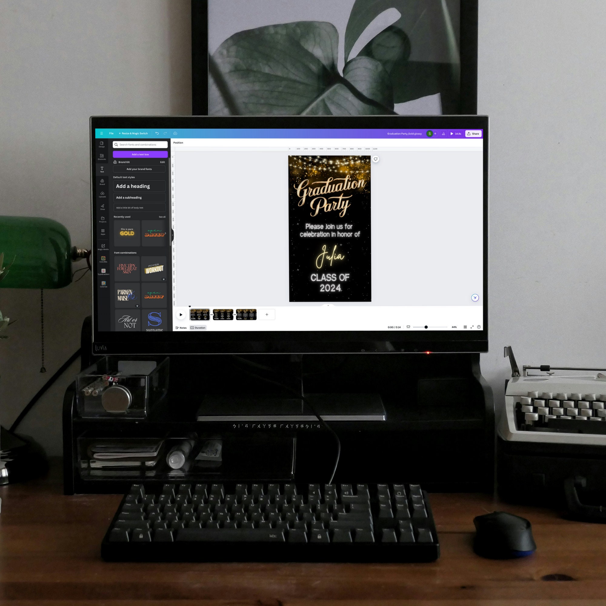 Animated Golden Graduation Video Template, Golden Graduation Party