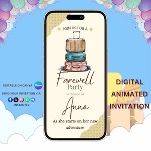 Animated Going Away Video Invitation, Farewell Party Invitation Template, Moving Away Invite, Retirement party, Farewell Invite, G.Bye Party