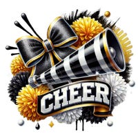 Yellow Cheer Pattern Yellow Gold and Black Cheer Uniform PNG File, Digital Design, Cheer ...