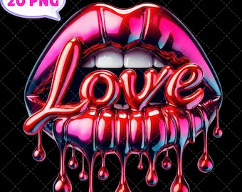 Imágenes prediseñadas de labios de San Valentín, PNG de San Valentín, PNG de labios besados, imágenes prediseñadas de San Valentín, corazón brillante, arte digital romántico, diseño con temática de amor, manualidades de amor
