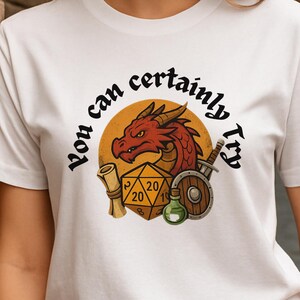 Dungeons and Dragons T-Shirt Graphic Dragon D20 Dice Potion Sword Fantasy Gamer Gift Tee for RPG Enthusiasts - T Shirt