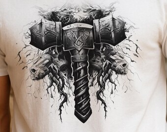 DND Barbarian T-Shirt | Rage Warrior Crest Tee | Dungeons and Dragons Gift | Fantasy RPG Gamer Shirt | Barbarian Class Symbol Art