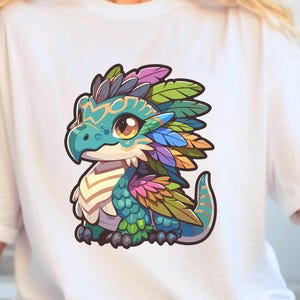 Couatl T-Shirt | Chibi Celestial Creature Shirt | Whimsical Fantasy Gift for RPG and Dungeons and Dragons Fans
