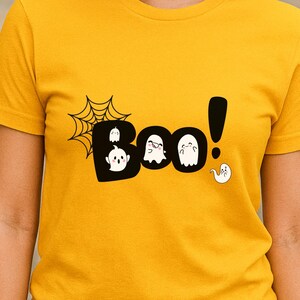 Cute Cartoon Ghosts Halloween T Shirt Funny Ghost Graphic Tee for Kids and Adults Spooky Season Apparel - T Shirt