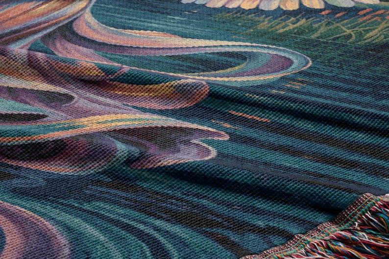 Manta tecida com anjo celestial, arte divina fantástica, presente de decoração espiritual para casa imagem 3