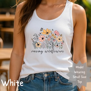 Floral Tank Top Raising Wildflowers Summer Apparel Boho Style Women&#39;s Clothing Nature Inspired Graphic Tee - Tank Top