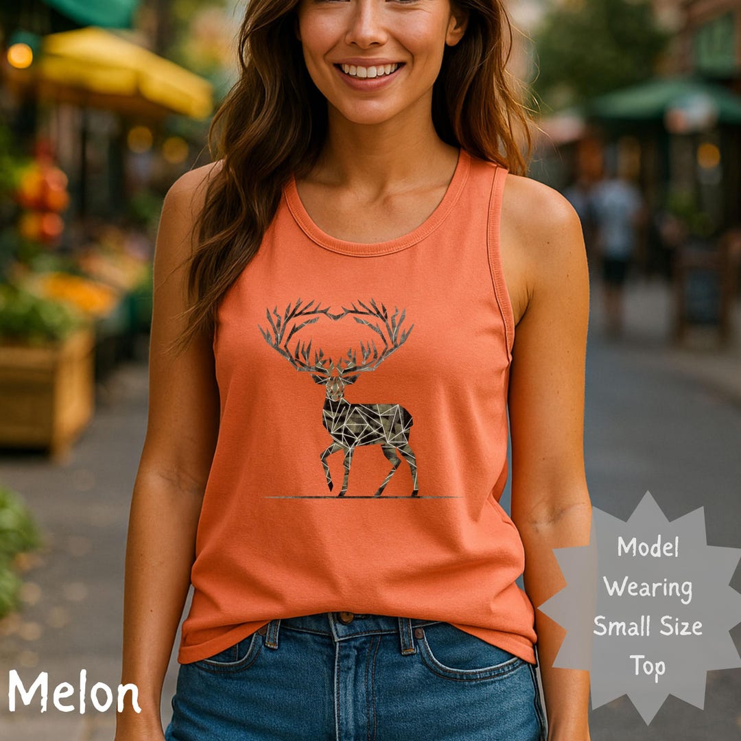 Geometric Deer Tank Top, Minimalist Wildlife Art - Etsy