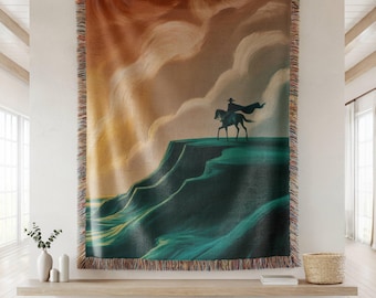 Cowboy Wüste Gewebte Decke, Western Kunst Überwurf, Fransen Baumwolle