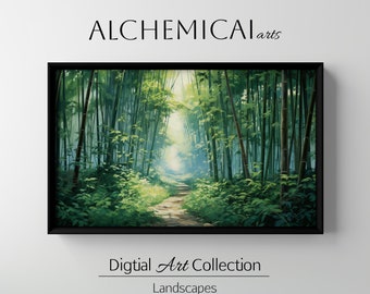 Samsung Frame TV Art, Bamboo Forest Art for TV, Forest, Arashiyama Bamboo Grove, Landscape, Greenery, Asia, Japan, Digital Wallpaper