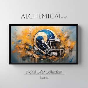 Frame TV Art, Los Angeles, LA, Rams, Rams-inspirierte Helmkunst, Super Bowl, NFL, Football, Digital Wallpaper, 4K, Samsung