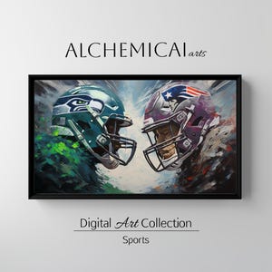 Frame TV Art, Super Bowl LX, Super Bowl 60, New England, Seattle, Football, Seahawks, Patriot, 4K, Super Bowl 2026