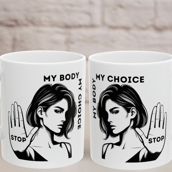 Mein Körper Meine Wahl, Wahl 2024, Wahlabstimmungsaktion, Teekakao-Kaffee, Frauenrecht-Küchengeschirr, Gesundheitswahl-Gesprächsstarter