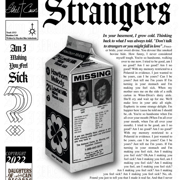 Strangers by Ethel Cain Poster