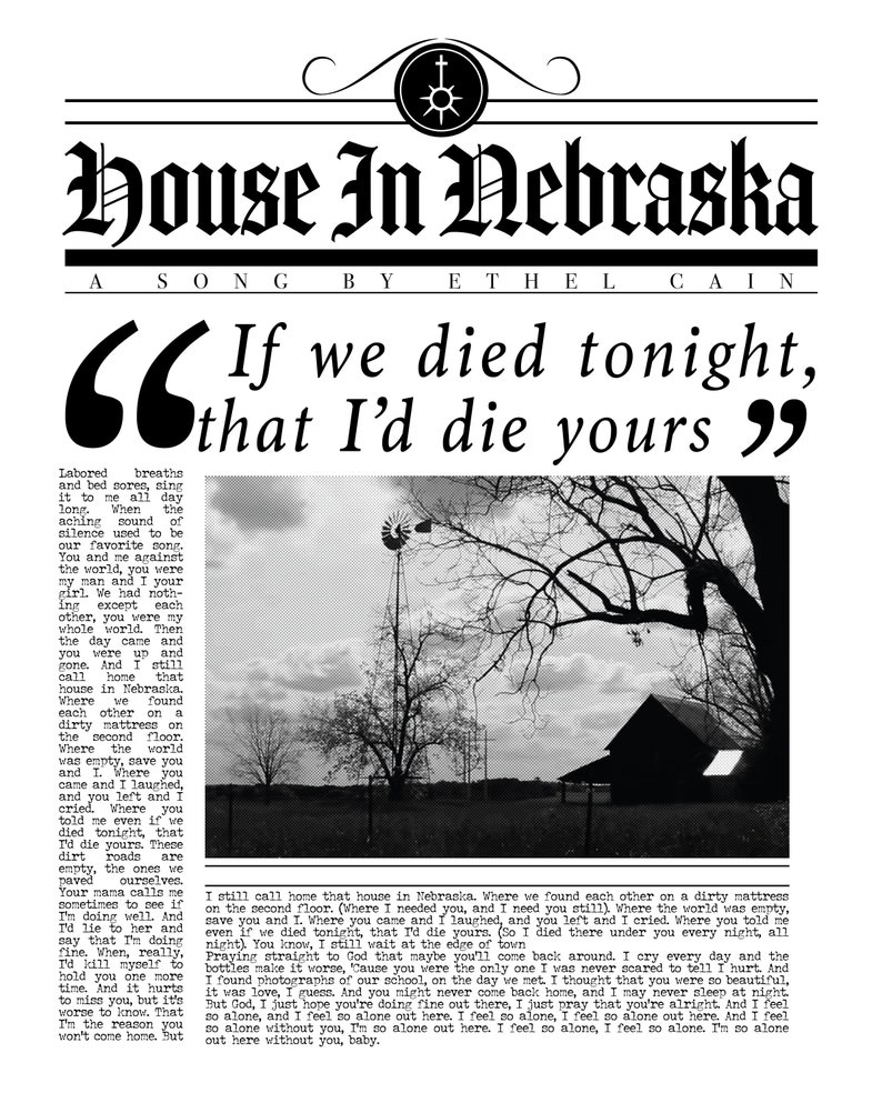 A House in Nebraska by Ethel Cain Poster Etsy