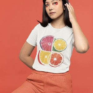 Citrus Cross Section | Block Print Art Style | Fruit Print | Spring & Summer Vibes | Unisex Tee