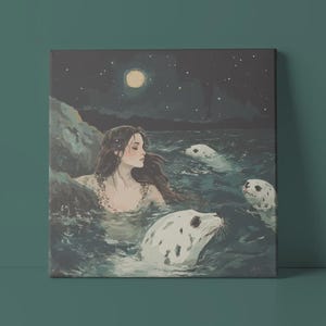 The Selkie | Mythological Creature | Scottish Folklore | Whimsical Fantasy | Canvas Gallery Wrap