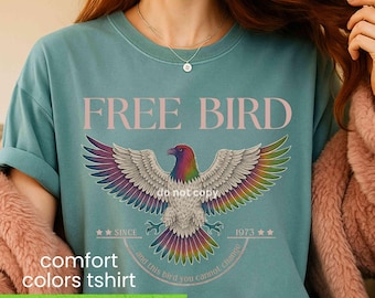 Free Bird Graphic Tee: Comfort Colors 1973 Band Shirt