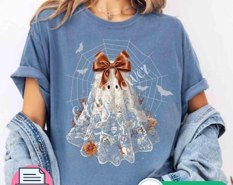 Floral Lace Ghost PNG: Girly Halloween Boho Design (Digital Download