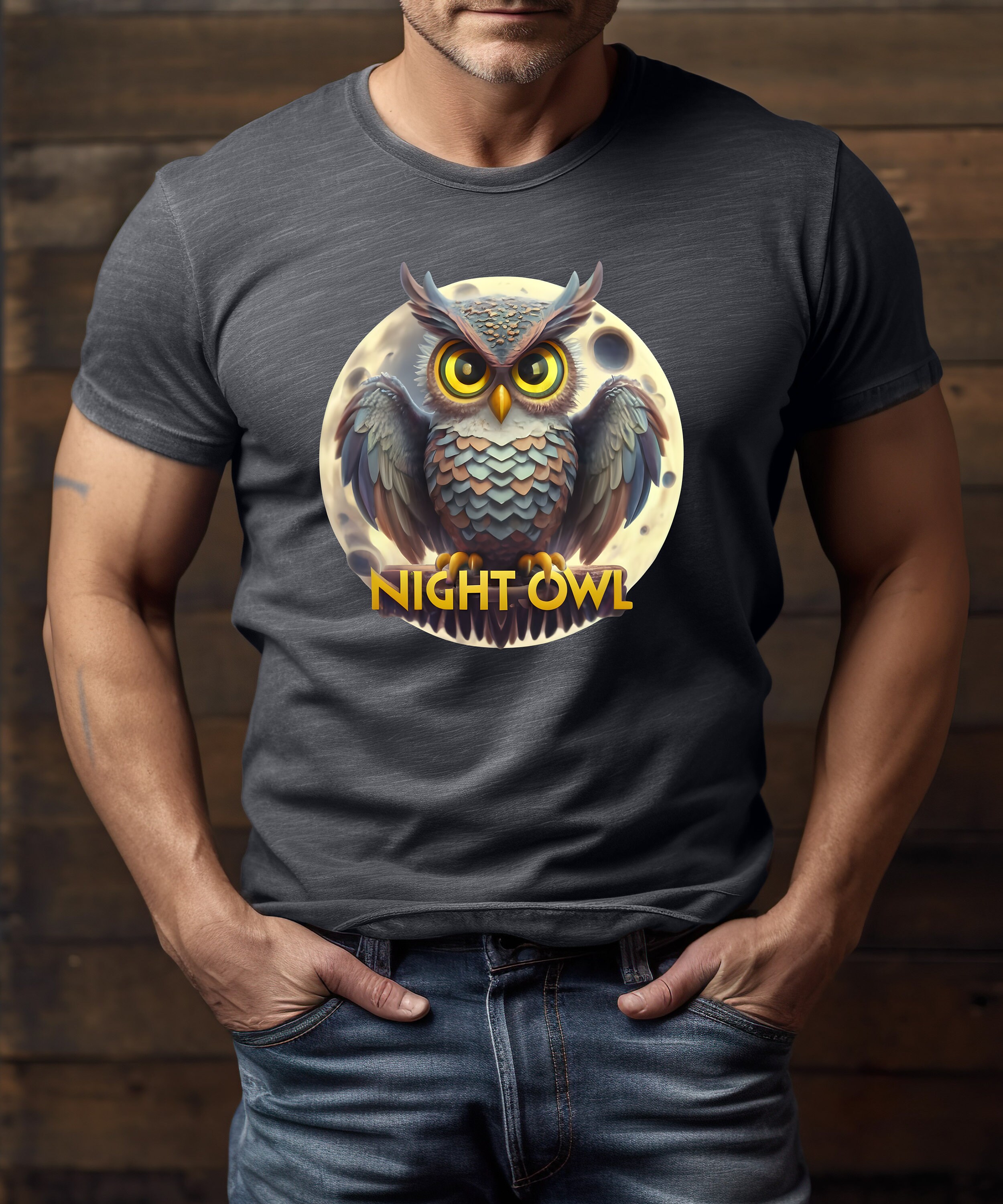Night Owl T-Shirt, Owl shirt, Wilderness shirt, Nature shirt, Moon shirt, Gift shirt, Animal t shirt