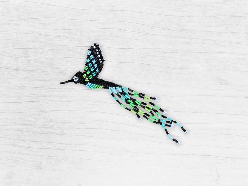 Beaded Hummingbird Pattern, 3D Animal Ornament Tutorial, Digital ...