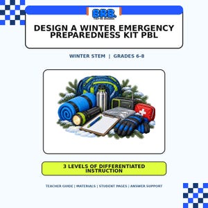 Design a Winter Emergency Preparedness Kit PBL | Winter STEM | Grades 6-8 | Differentiated