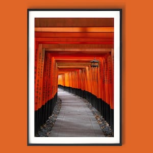 Japan Print | Torii Gate Print | Fushimi Inari Shrine Wall Art | Japanese Architecture Poster