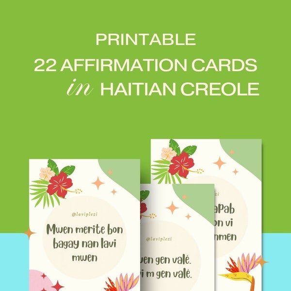 22 Haitian Creole Affirmation Cards