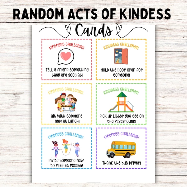 Random Acts of Kindness Cards Etsy Random Acts of Kindness Cards Etsy