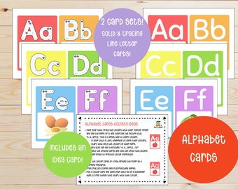ABC Tracing Flashcards Printable, Alphabet Flashcards for Toddlers and Preschoolers, Homeschool Letter Tracing Activity