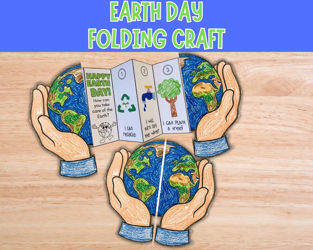 Earth Day Folding Craft | Accordion Craft Activity | Earth Day Writing ...