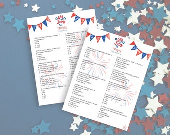 Fourth of July Trivia Game: US History Fun Facts (Digital Download)