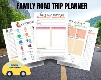 Spring Break Family Road Trip Planner, Printable Packing Lists