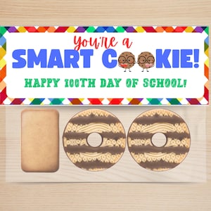 Editable 100th Day of School Bag Topper, Smart Cookie Treat Tag, 100 ...