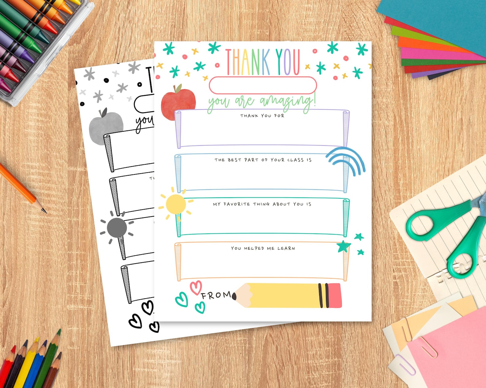 Teacher Appreciation Card Printable, End of Year Teacher Thank You Card ...