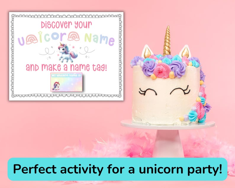 Unicorn Name Generator Game – Printable Party Ice Breaker | Kids ...