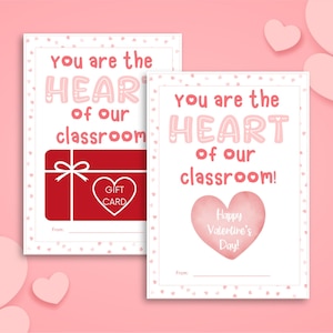 Porte-cartes cadeau enseignant pour la Saint-Valentin, imprimable Saint-Valentin pour les enseignants, cadeau de garderie Vday, appréciation de l'enseignant, merci