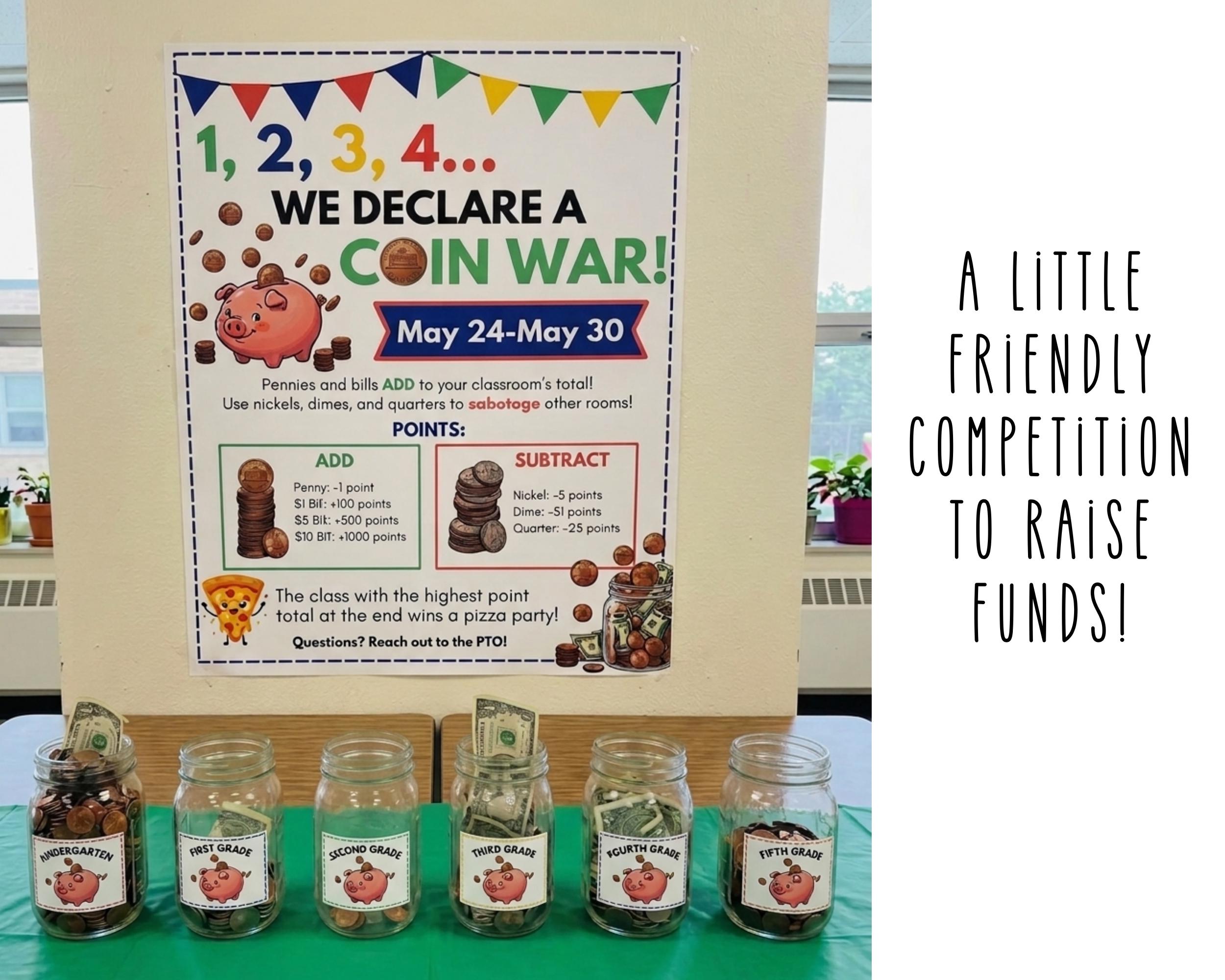 Editable Coin War Fundraiser Flyer Template, Penny War School Event ...